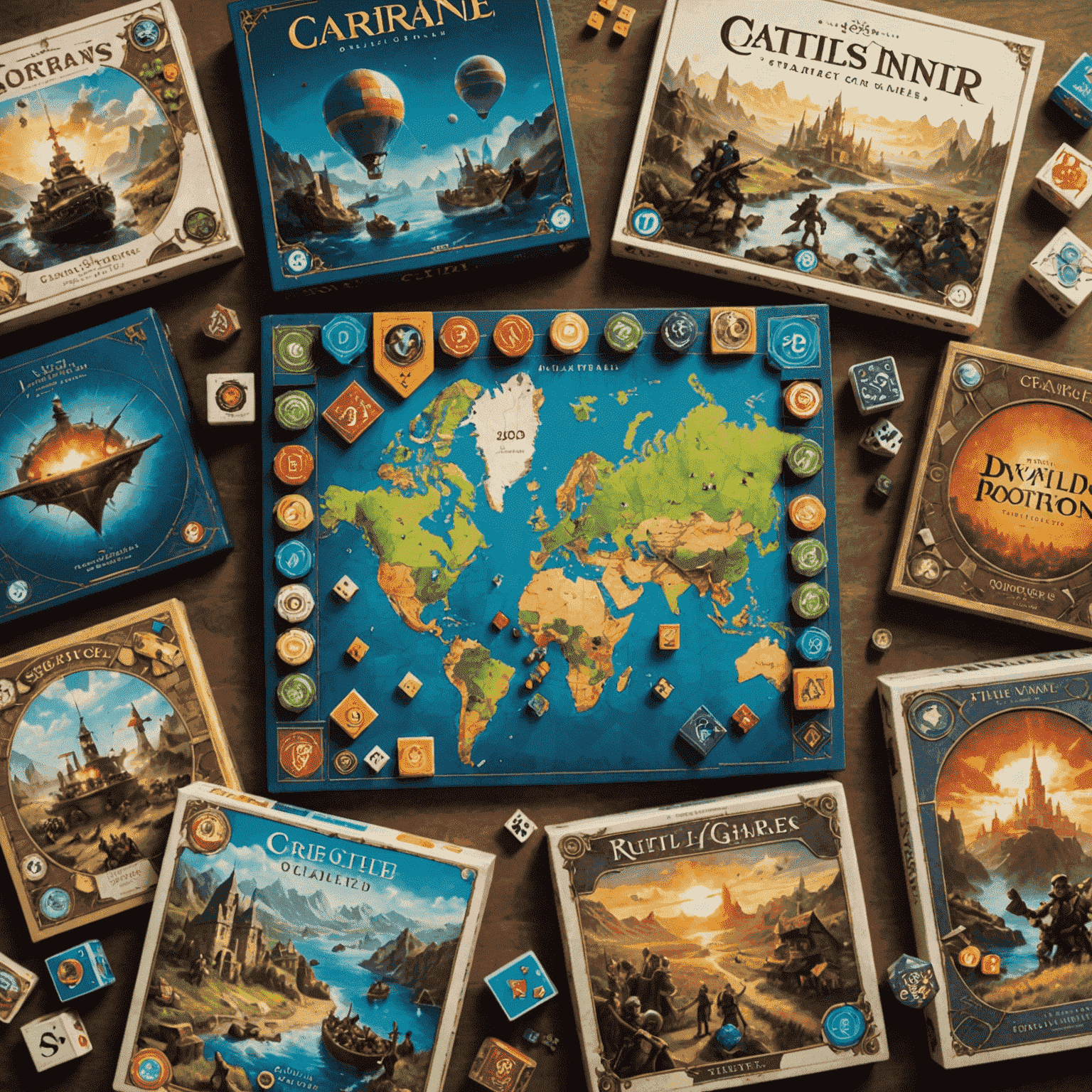 Collage of top 10 strategy board games released in 2024, showing game boards, pieces, and box art